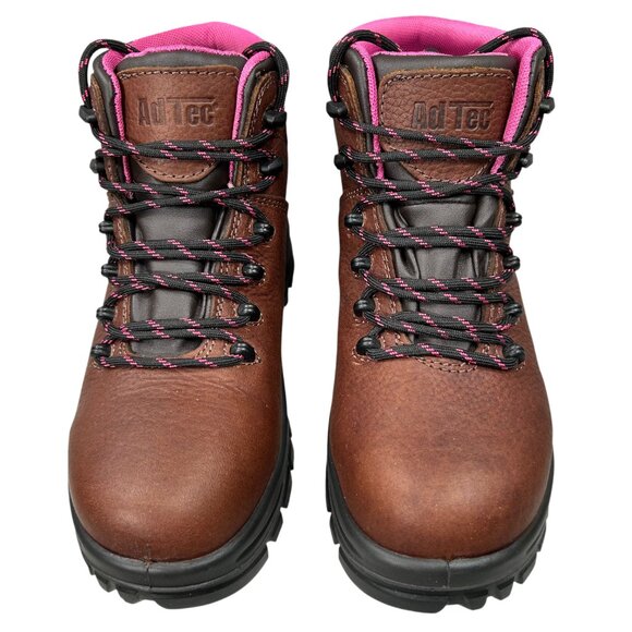 AdTec NWOB Women's Brown Waterproof Leather Cap Toe Work Boots Size 7 - Picture 3 of 12